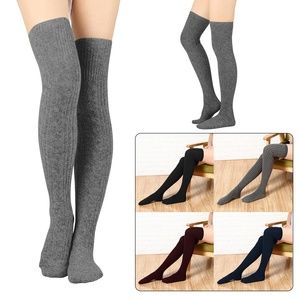 2 X Winter Knit Over Knee Socks Long Boot Stocking